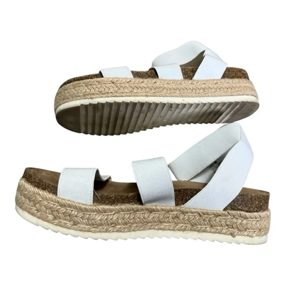 Madden Girl Carly Wedge Sandal White Women's Size 8M